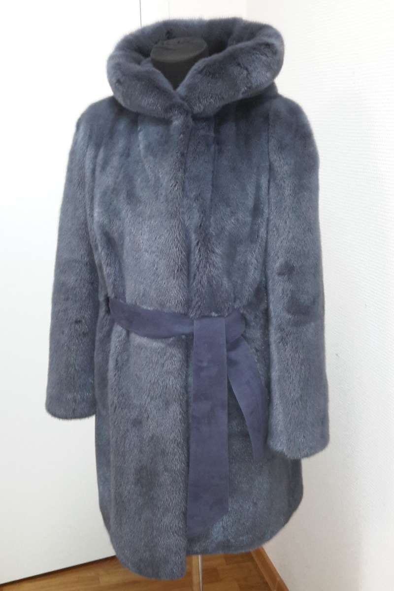 Пальто из норки цвет графит