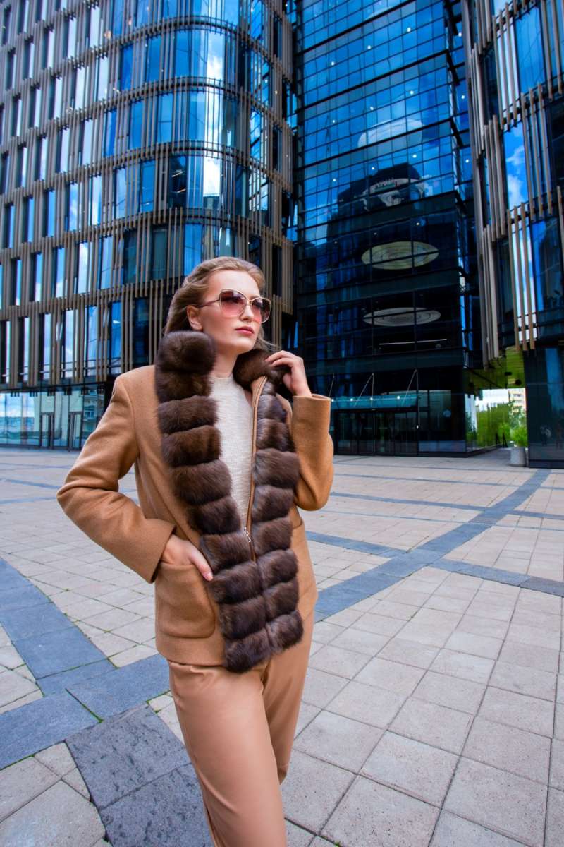 Куртка из кашемира с соболем