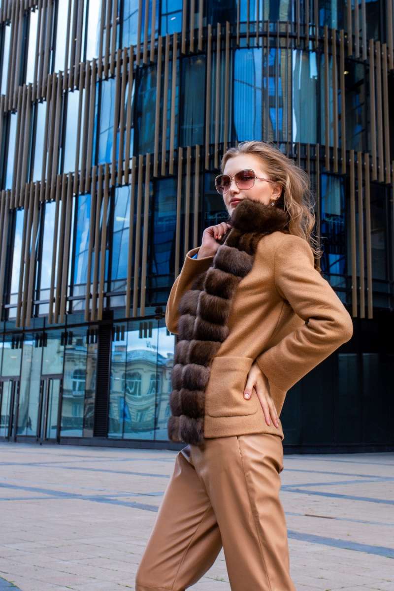 Куртка из кашемира с соболем