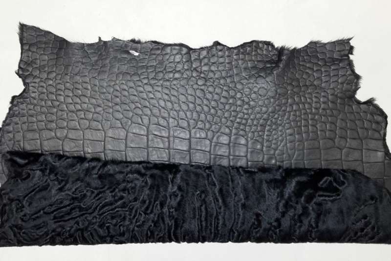 Каракульча черная с покрытием тип крокодил